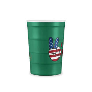 American peace sign recyclable steel cup 11