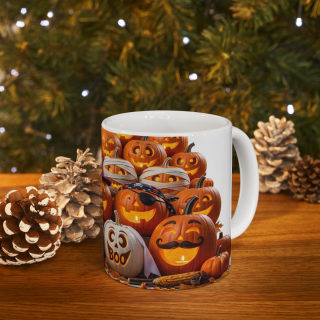 Jack-O'-Lantern Pattern Mug | Halloween Pumpkin Coffee Cup 15