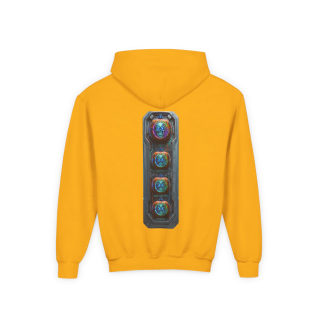 Glowing Cyber Pumpkin Kids Hoodie 53