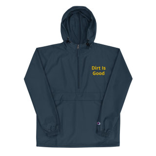 Embroidered Champion Packable Navy Jacket "Dirt Is Good" 4