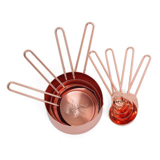 Rose Gold Stainless Steel Measuring Cups & Spoons Set | 8-Piece Baking Set 3