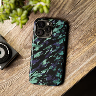 Teal Black Abstract Camo Phone Case 146