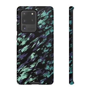 Teal Black Abstract Camo Phone Case 19