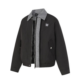 Plaid Patchwork Turn-Down Collar Loose Cotton-Filled Jacket 5