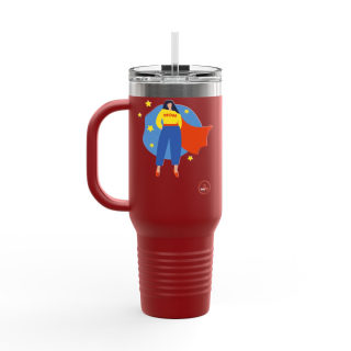 Super Mom comic burst insulated travel mug 26