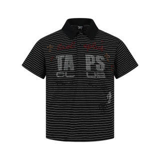 Striped Rhinestone Polo Shirt 5