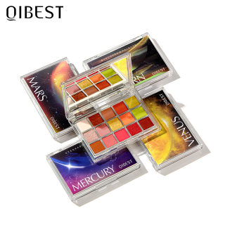 QIBEST Earth-Tone Shimmer & Matte Eyeshadow Palette, 15 Colors