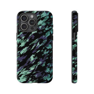 Teal Black Abstract Camo Phone Case 68