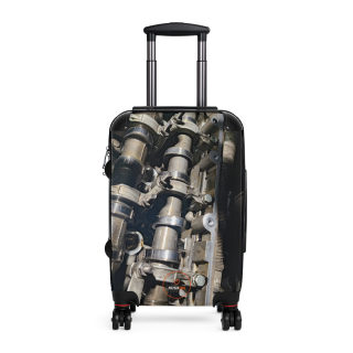 Car Camshaft Print Suitcase | Travel Luggage with Engine Part Motif 4