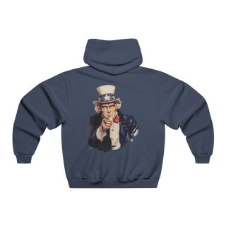 Uncle Sam Pointing Hooded Sweatshirt | Patriotic American Flag Graphic 13