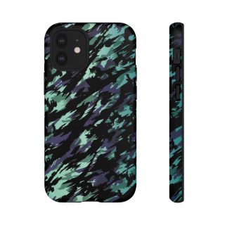 Teal Black Abstract Camo Phone Case 23