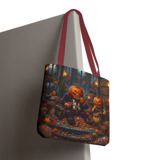 Jack-o'-Lantern Candy Haul Tote Bag | Halloween Pumpkin Scene 94
