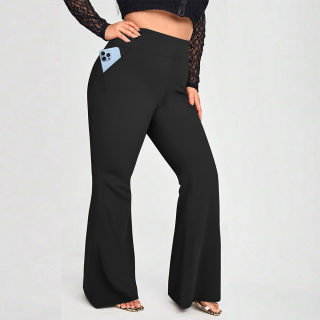 High-Waist Flared Yoga Pants with Pockets