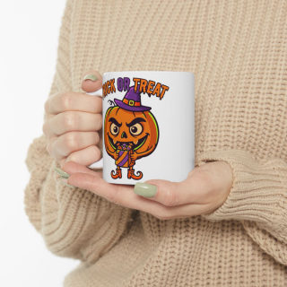 Trick or Treat Pumpkin Candy Mug | Halloween Ceramic Coffee Cup 16