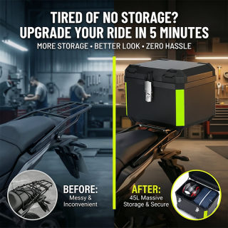Motorcycle top case — 45L/55L quick-release trunk, fits BMW R12 series 3