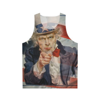 Uncle Sam Pointing Tank Top | Patriotic USA Flag Graphic 2
