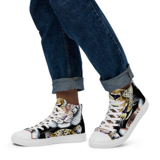 Men's High-Top Canvas Shoes "Lion Print" 14