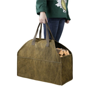 Thick Canvas Firewood Tote Bag | Large Capacity Log Carrier 5
