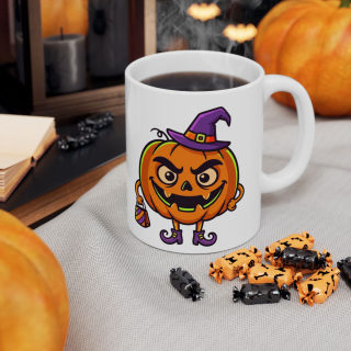 Trick or Treat Pumpkin Candy Mug | Halloween Ceramic Coffee Cup 13