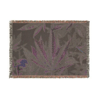 Marijuana Leaf Woven Blanket | Cannabis Plant Throw, Botanical Tapestry 7