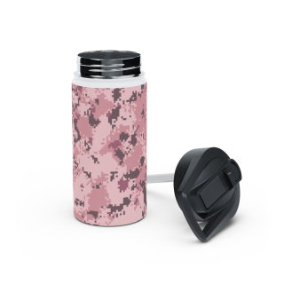 Pink Digital Camo Water Bottle | Stainless Steel Standard Lid 5