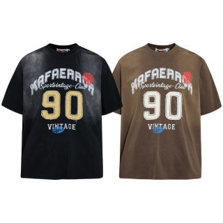 Spray Paint Distressed Embroidery T-Shirt 4