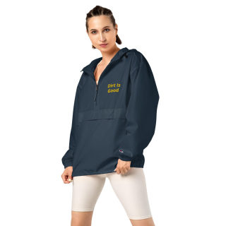 Embroidered Champion Packable Navy Jacket "Dirt Is Good" 12