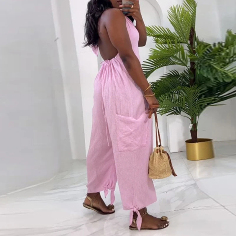 Halter Tie-Detail Jumpsuit with Pockets 5