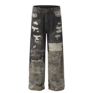 Splicing Camouflage Jeans