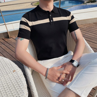 Slim Fit Lapel Knit T-Shirt | Cool Summer Casual Wear 4