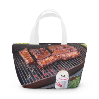 Grilled Ribs Lunch Bag | BBQ Pit Barbecue Design 3