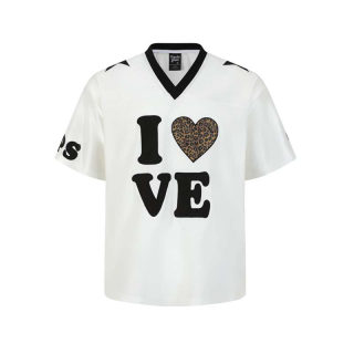 Leopard Print Contrast Mesh Short Sleeve Shirt | American Vintage Pullover