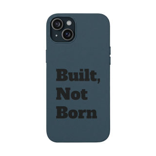 "Built, Not Born" PU Leather Phone Case | Debossed Text, Black 55