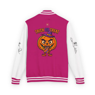 Trick or Treat Jack-o'-Lantern Letterman Jacket | Halloween Varsity Jacket 15