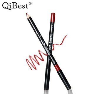 Qibest Black-Barrel Waterproof Lip Liner Pen, 12 Shades 2