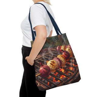Grilled Vegetable Kabob Tote Bag | BBQ Skewers, Summer Cookout Market Tote 60