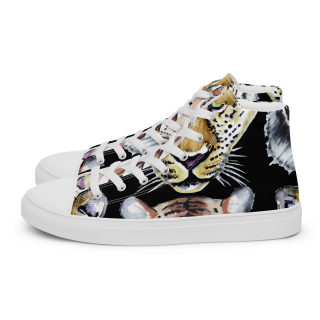 Men's High-Top Canvas Shoes "Lion Print" 10