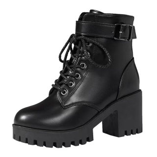 Lace-Up Round Toe Martin Boots for Women | Thick Sole British Style 5