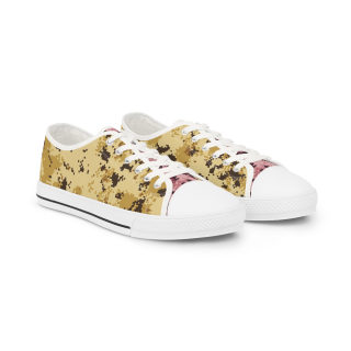 Gold Splatter Pattern Men's Low-Top Sneakers | Abstract Paint Design 2
