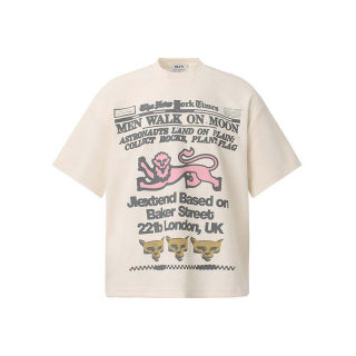 Cartoon Lion Letter Print Short Sleeve T-Shirt | American Retro 6