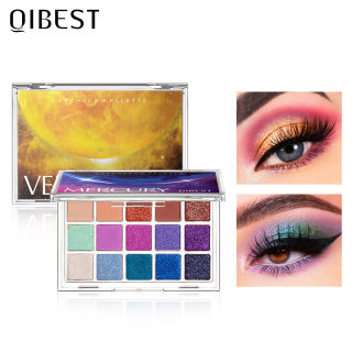 QIBEST Earth-Tone Shimmer & Matte Eyeshadow Palette, 15 Colors 3
