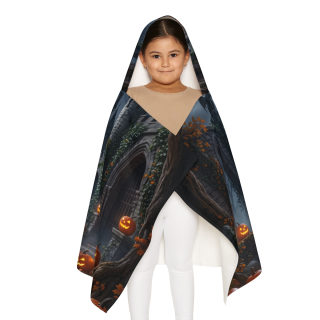 Victorian Pumpkin Princess Youth Hooded Towel | Halloween Castle Jack-o'-Lanterns 4