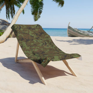 Green Digital Camo Beach Towel