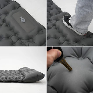 Camping sleeping pad — ultralight inflatable sleeping pad with pillow, 1-2 person 4