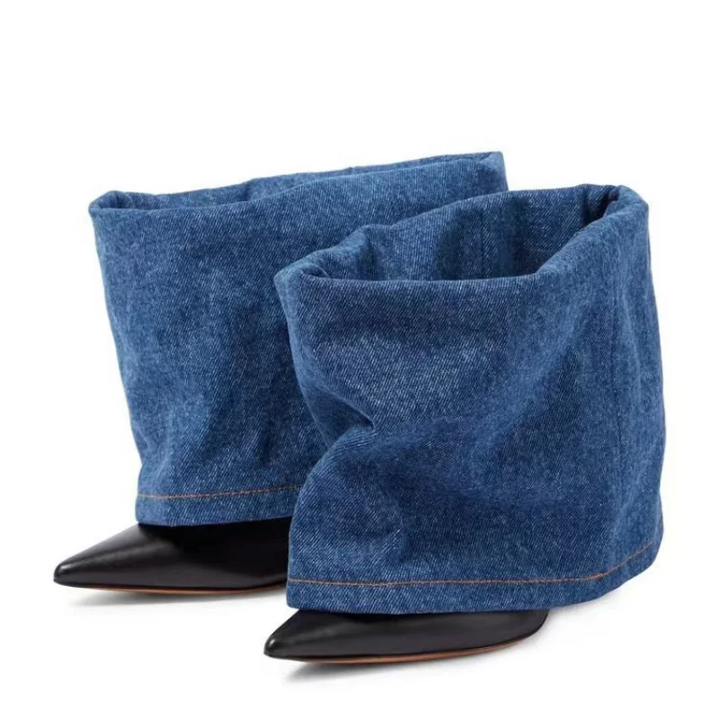 Denim High Heel Short Boots for Women | Autumn/Winter Trendy Style 3