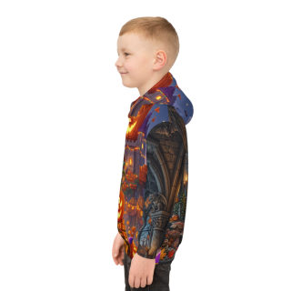 Jack-o'-Lantern Haunted Castle Kids Hoodie 9