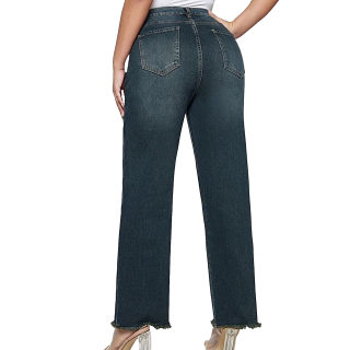Vintage Washed Cat-Whisker Distressed Cropped Jeans | Women's 3