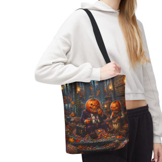 Jack-o'-Lantern Candy Haul Tote Bag | Halloween Pumpkin Scene