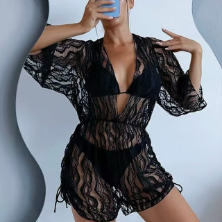 Mesh bikini set (long-sleeve)