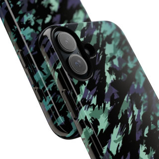 Teal Black Abstract Camo Phone Case 116
